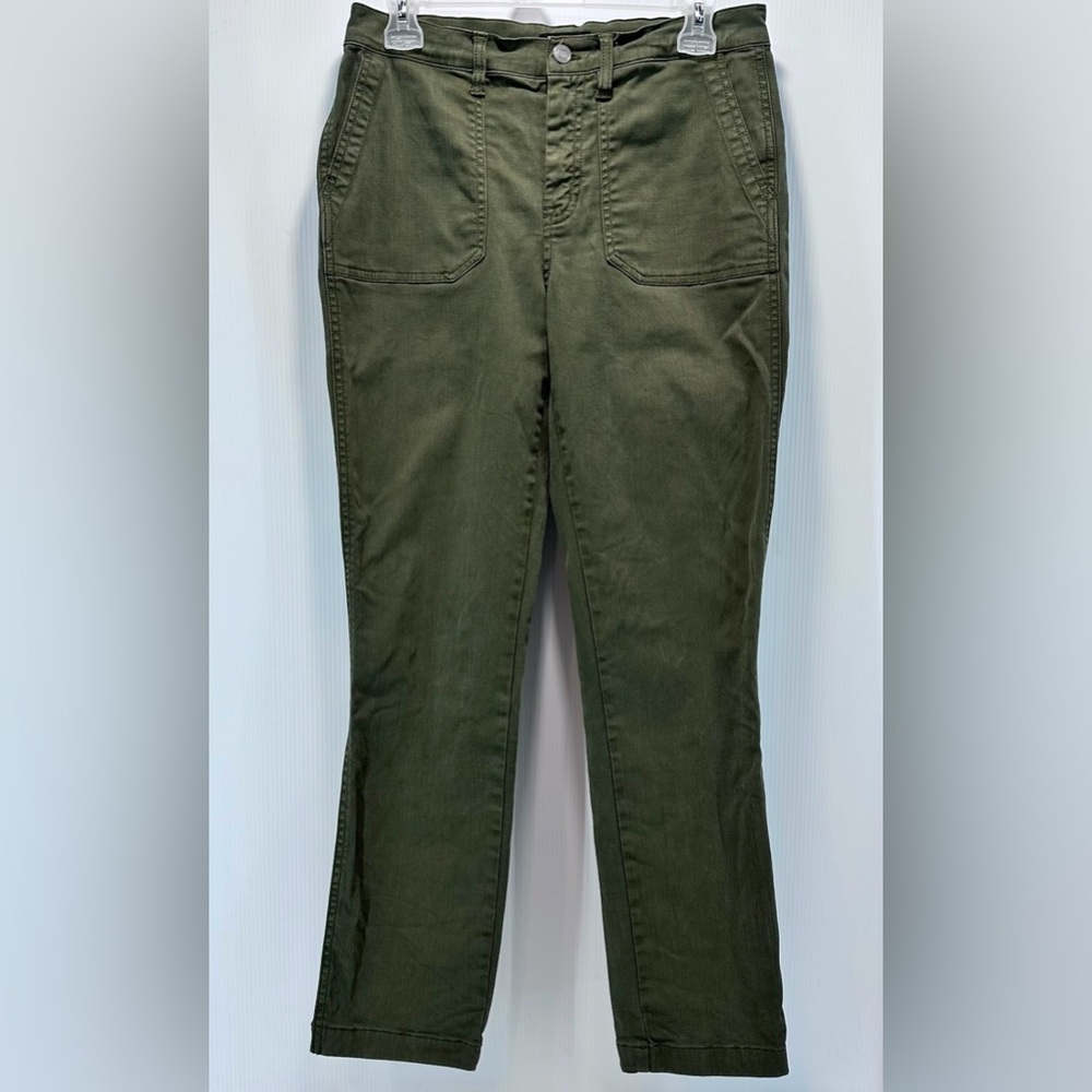 J. CREW Women's Vintage Straight Cargo Pants 28T‎ Army Green Stretch Classic